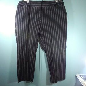 Venezia Black Pinstripe stretch Career Pants SZ 22